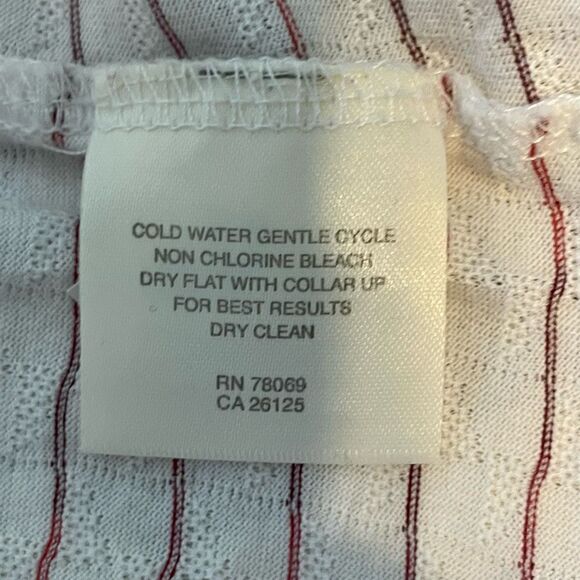 Callaway Golf Collection Polo Shirt White Red Ventilated Striped Knit Short Slee - Picture 7 of 10